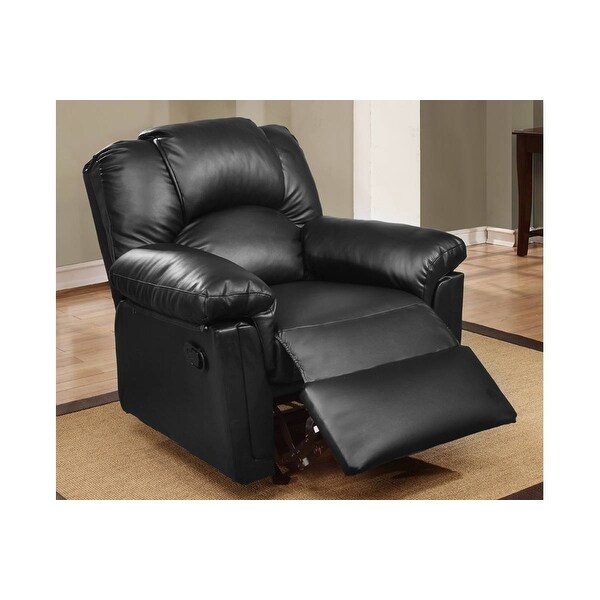 Modern Black Bonded Leather Glider Recliner Chair Bed Bath Beyond 41307455