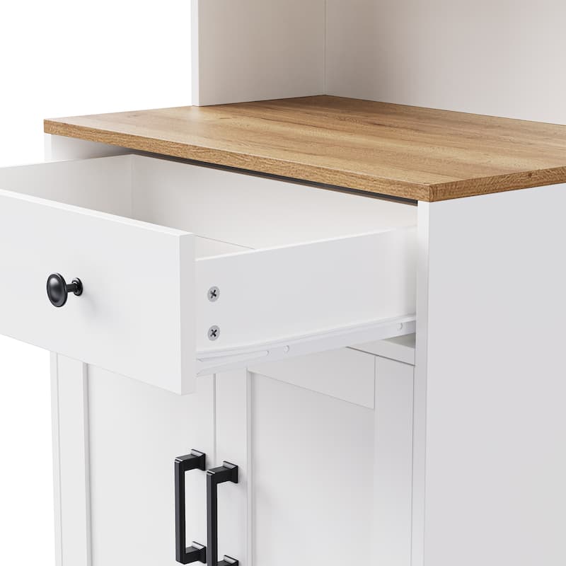 TV Stand with Gourd-Shaped Legs for TVs Up to 70",Entertainment Center with Bookshelves & Glass Doors,Adjustable Shelves