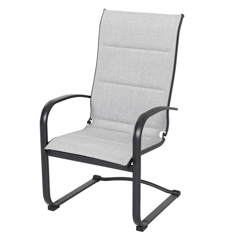 Outdoor 5-Piece Dining Set, Premium Textilene Chairs and Square Iron Table