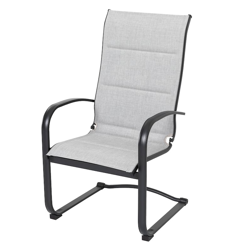 Outdoor Dining Set of 7, Textilene Chairs and Iron Splicing Dining Table