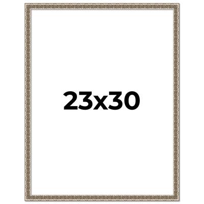 23x30 Frame Silver Versailles Ornate Solid Wood Picture Frame | 1 Inch