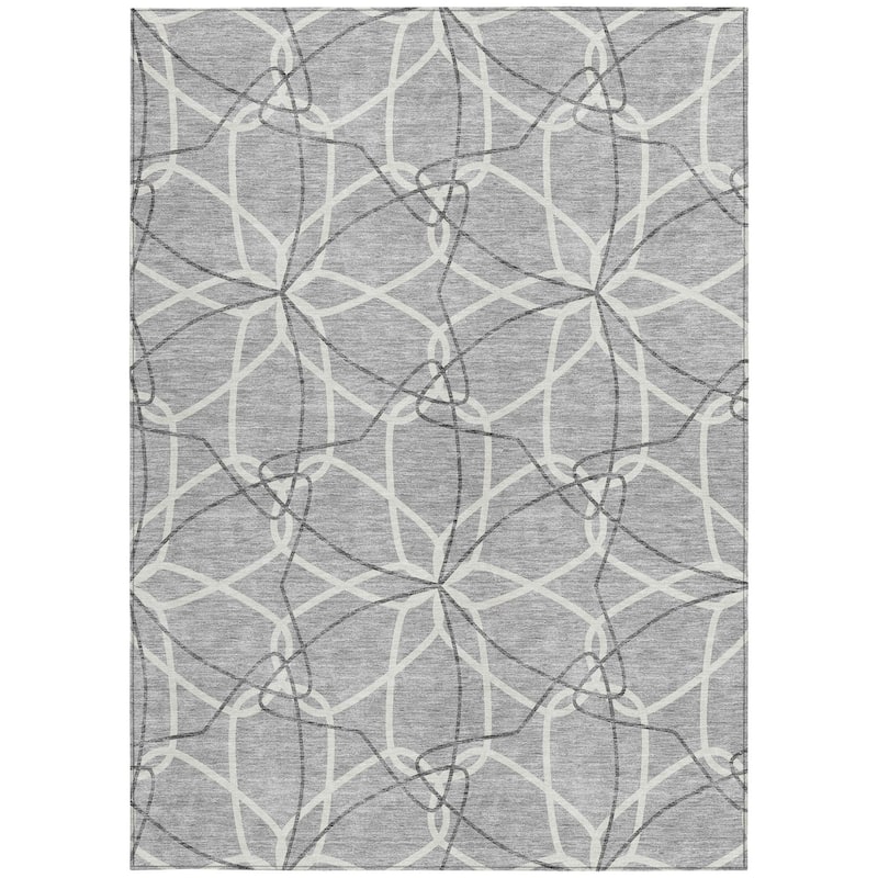 HomeRoots Geometric Modern Rectangle Outdoor Rug