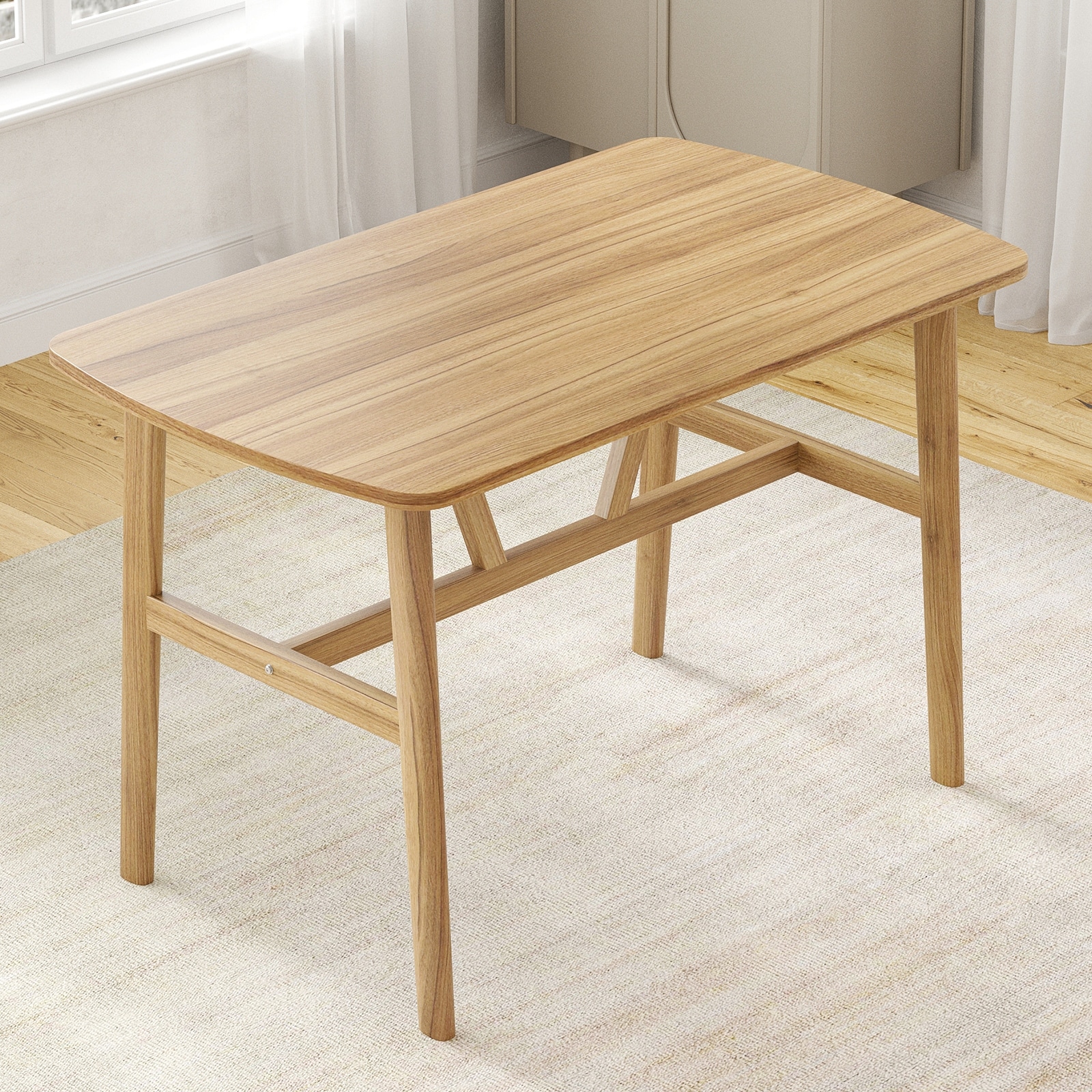 Rectangular Wood Kitchen Table For Four To Six