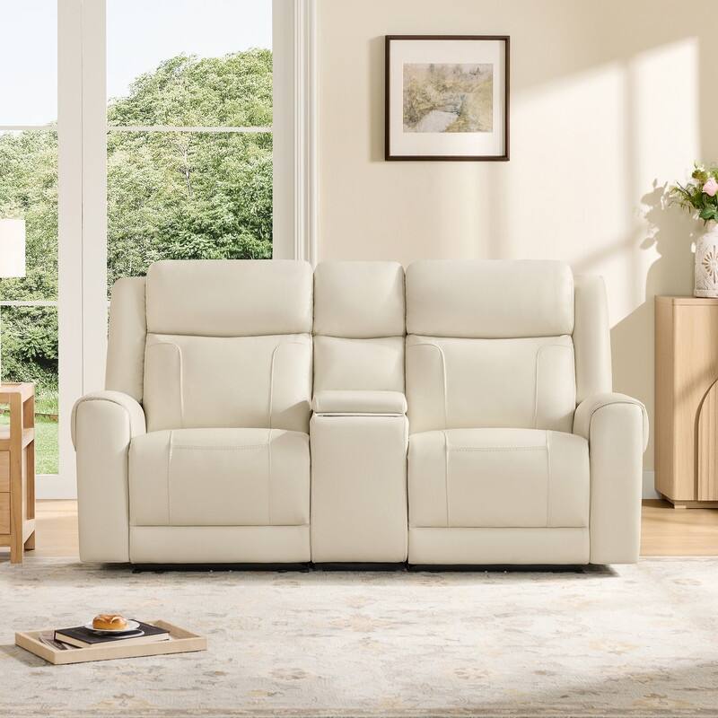 Spruce & Spring Leo Power Wall Hugger Reclining Sofa with Multi-Function Console