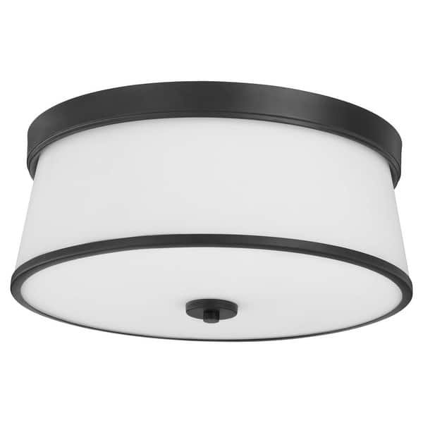 slide 2 of 7, Quorum International 3203-16 Wallinger 3 Light 16" Wide Flush Mount Matte Black