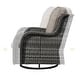 preview thumbnail 79 of 110, Pocassy 3-Piece Outdoor Swivel Bistro Set, Wicker Rocking Chairs