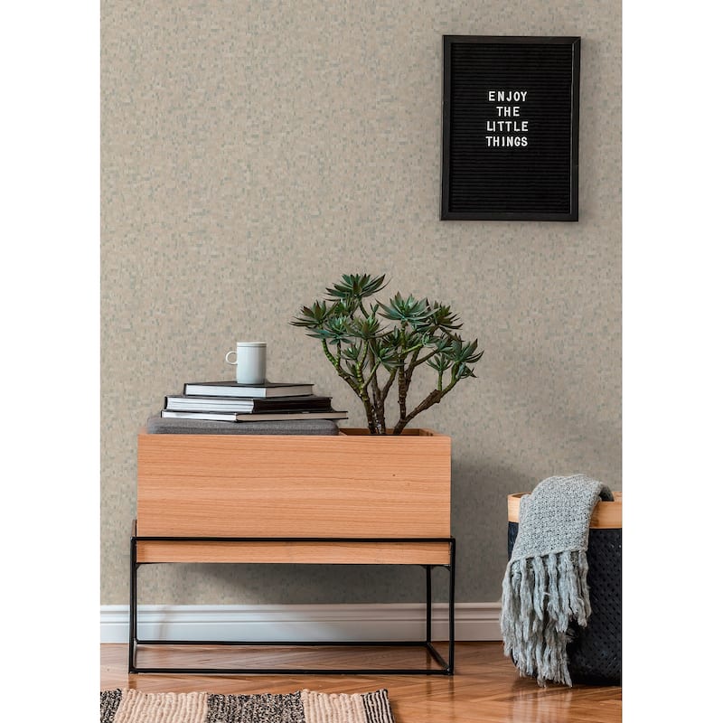 Advantage Albers Teal Squares Wallpaper