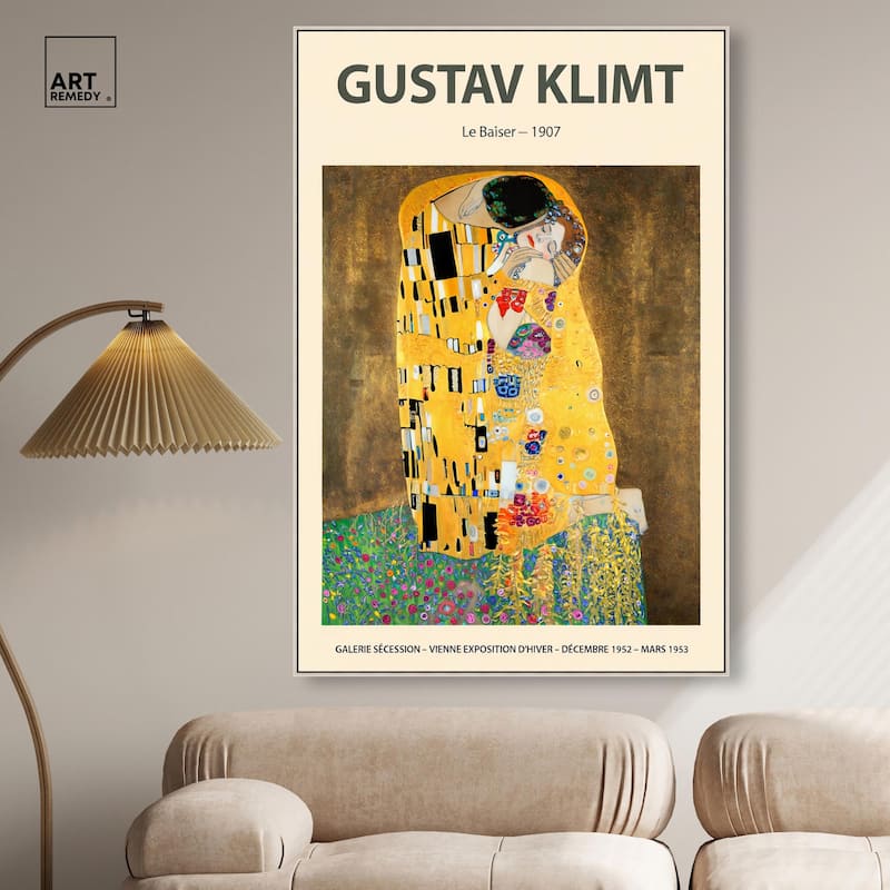 Golden Kiss Canvas by Art Remedy
