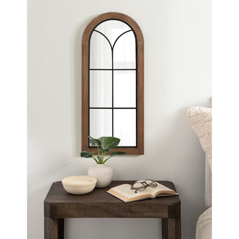 Kate and Laurel Joffrey Arch Windowpane Framed Wall Mirror