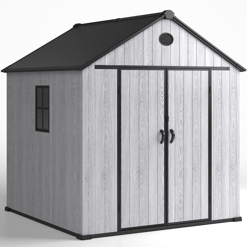7.4 ft. W x 7.4 ft. D All-Weather Resin Outdoor Plastic Storage Shed