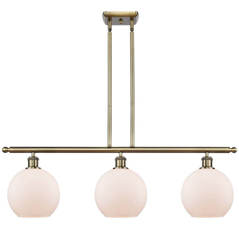 Innovations Lighting 516-3I-11-36 Athens Linear Athens 3 Light 36" - Antique Brass / Matte White