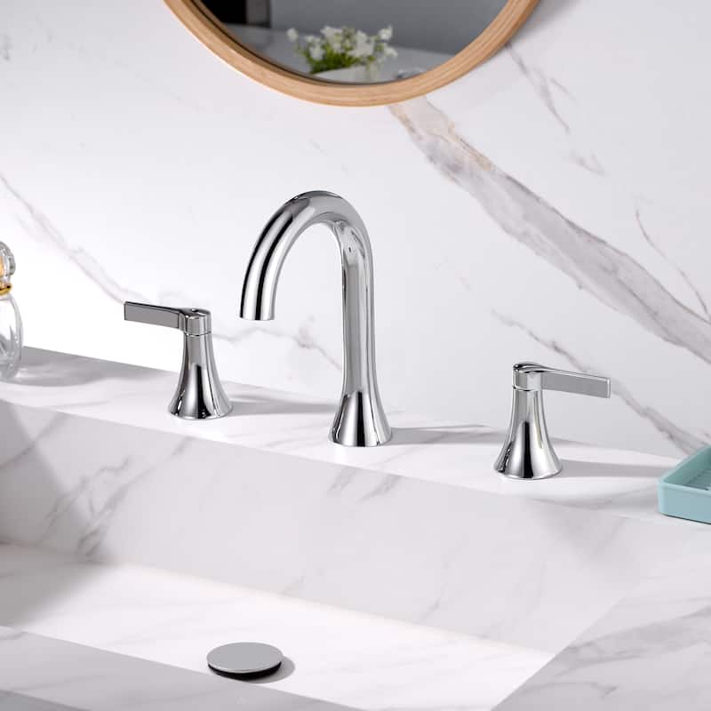 Luxier WSP11-T Widespread Bathroom Faucet with Pop-Up Drain