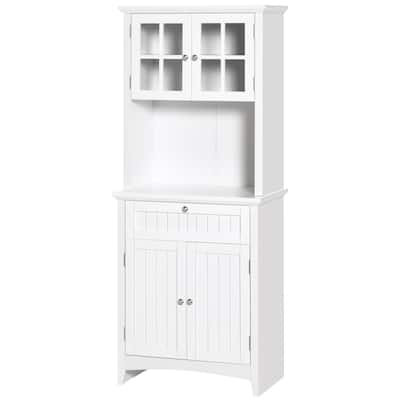 Pantry Cabinet with Glass Door and Microwave Space