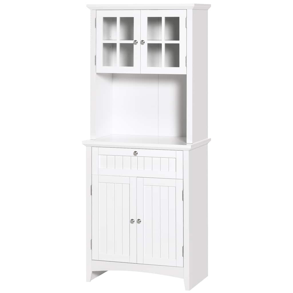 Pantry Cabinet with Glass Door and Microwave Space