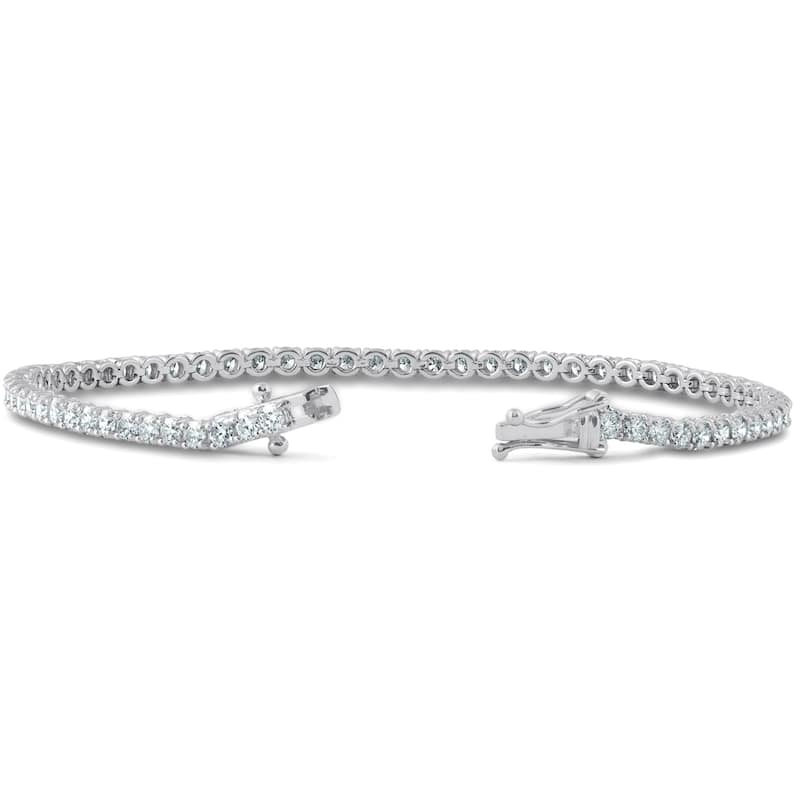 4 Carat TW Round Cut Diamond Tennis Bracelet White Gold Lab Grown
