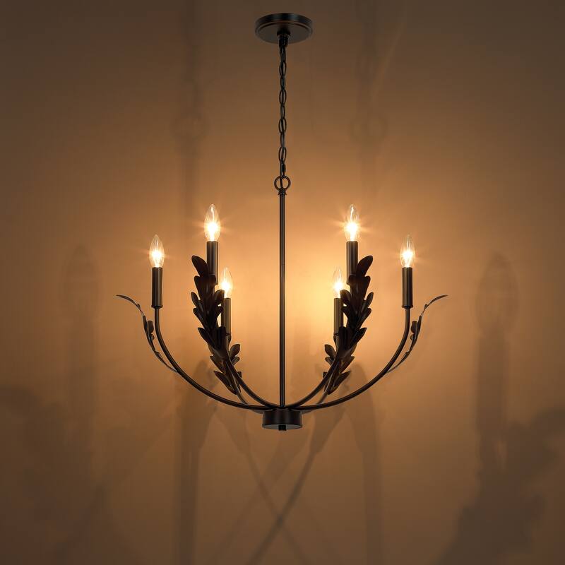 Acroma Black Vintage Leaf Pattern Pendant Light Ideal for Living Room Lighting