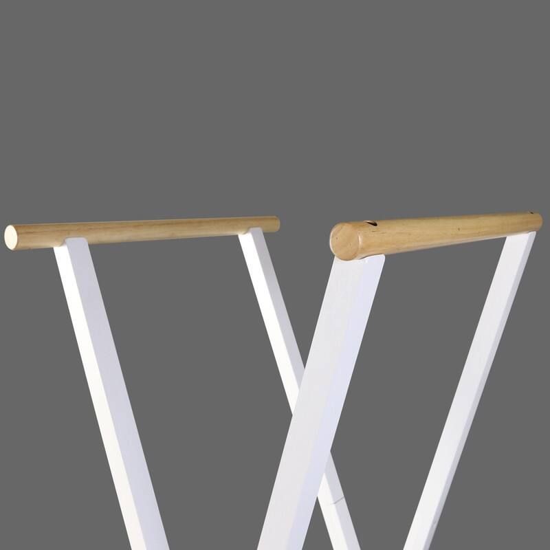 100% Solid Wood Folding Clothing Garment Rack with Two Hanging Rods - 20.5"W x 23"D x 60"H