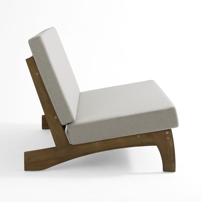 Outdoor Acacia Club Chair Set Loveseate with Weather-Resistant Cushions