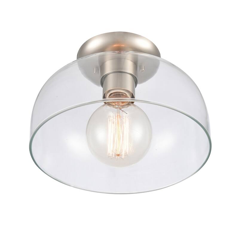 Elk Home Brewer Multiple Finishes With Glass Shade 1 Light Semi Flush Mount