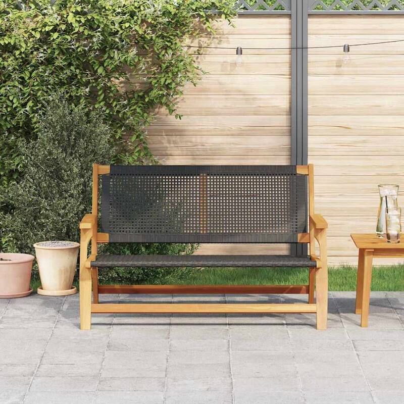 vidaXL Garden Furniture Black 122 x 78 x 73 cm Solid Acacia wood - 48.0 x 30.7 x 28.7