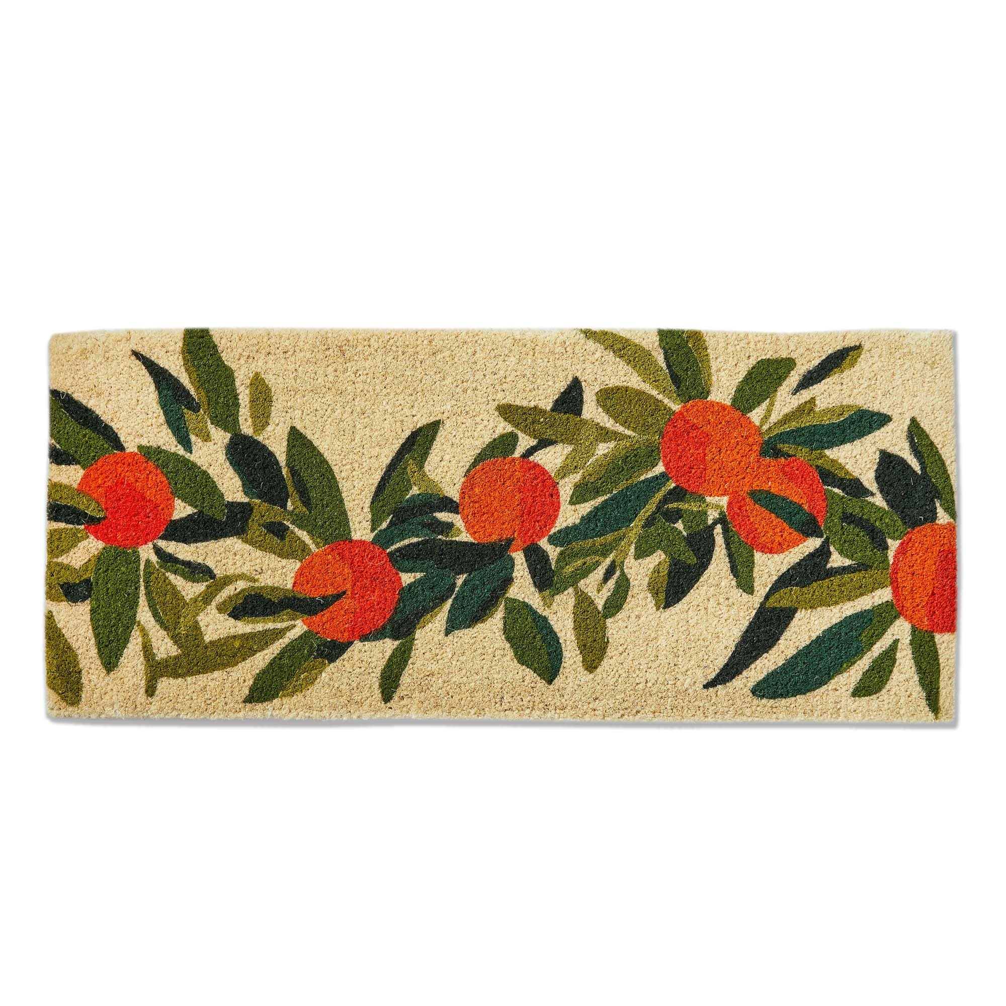 Citrus Grove Estate Coir Door Mat - Natural Multicolor Everyday Doormat, 40" x 17" x 1", Easy to Clean