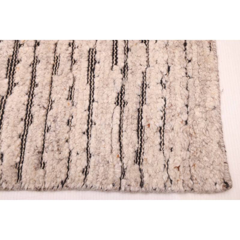 ECARPETGALLERY Hand-knotted Tangier Light Grey Wool Rug - 5'0 x 7'10