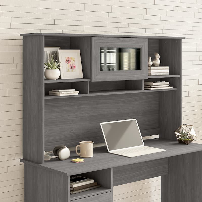 Cabot 60W Hutch by Bush Furniture - Modern Gray