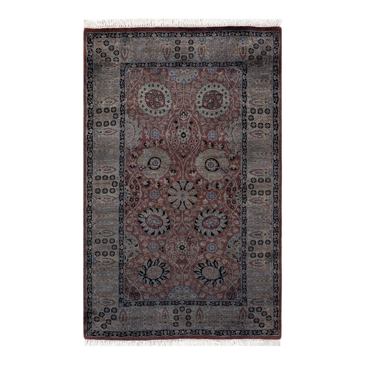 Overton Hand Knotted Wool Vintage Inspired Modern Contemporary Overdyed Red Area Rug - 3' 2" x 4' 10"
