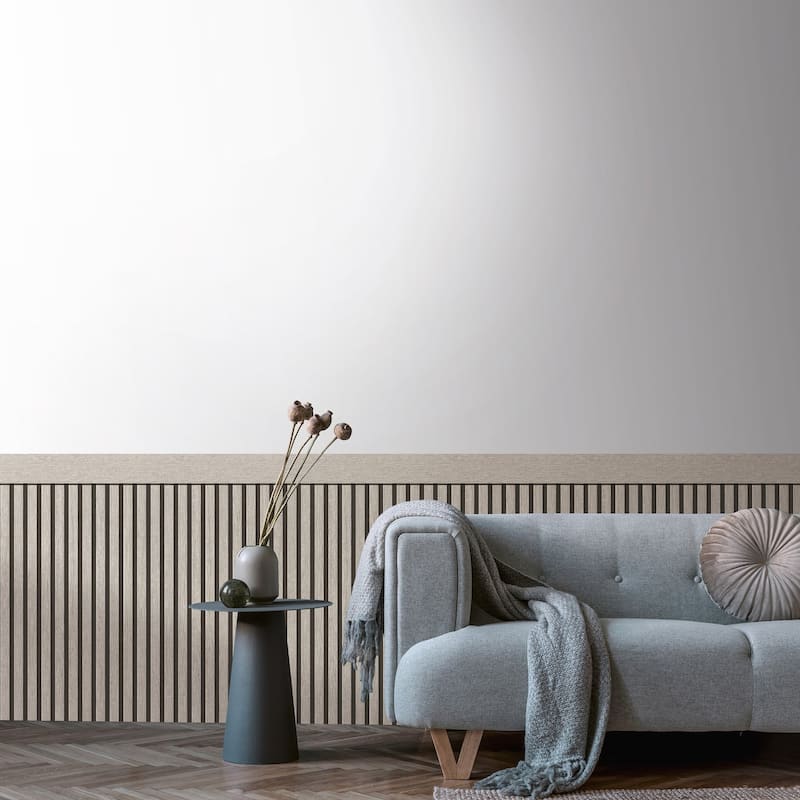 Galerie Wallcoverings Woods and Wicker Collection Dado Panel Double Width Matte Finish Vinyl on Non-woven Wallpaper Roll