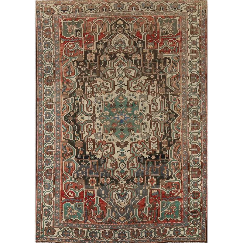 Bakhtiari Vintage Persian Area Rug Hand-Knotted Wool Carpet - 7'1" x 9'9"