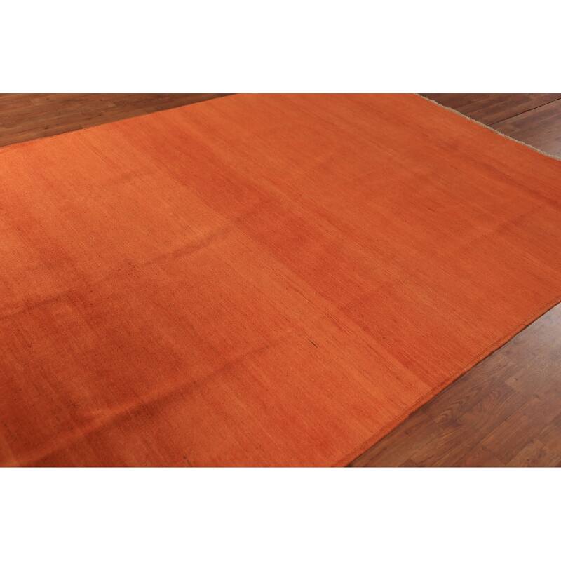 Orange Gabbeh Oriental Area Rug Handmade Wool Carpet - 6'8" x 9'5"