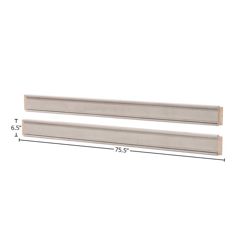 Viola 76" Wide Transitional Full Size Platform Bed Rails, Lace Beige