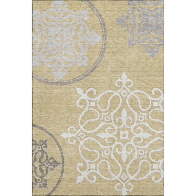 Premium Washable Super Soft Transitional Scroll Mayfield Rug