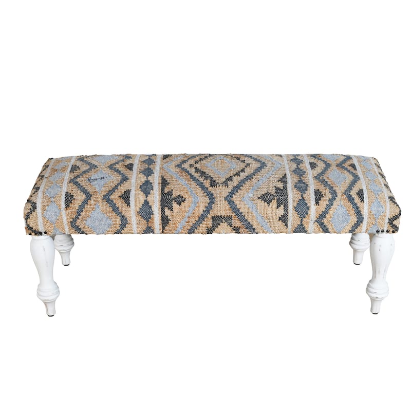 Nico Upholstered Accent Bench Indoor Entryway Bench by Sevita - 47" L x 16" W x 18" H