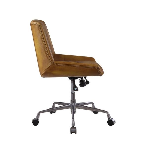 Acme Ambler Executive Office Chair In Saddle Brown Top Grain Leather Overstock 31747691