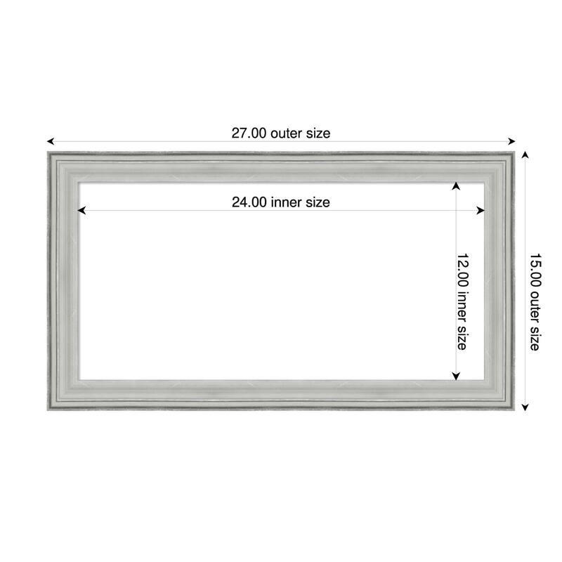 Amanti Art Bel Volto Silver Framed Dry Erase Magnetic Board - 27 x 15 in