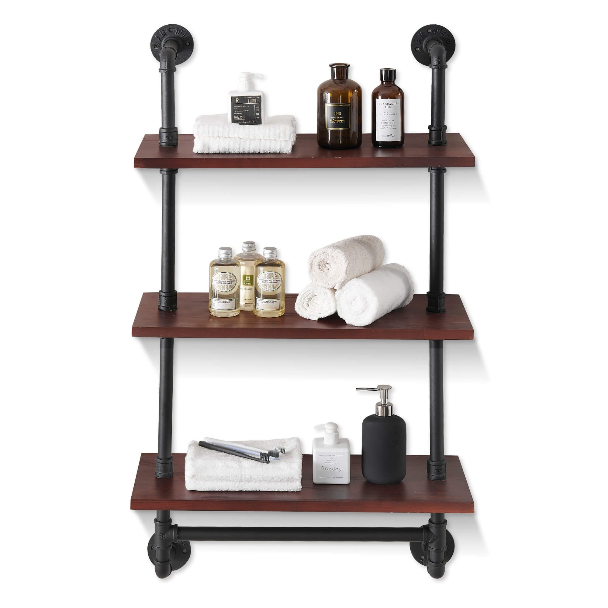 Details about   Cast Iron 3-Tier Vintage Industrial Pipe Bathroom Shelves Wall Mounted 