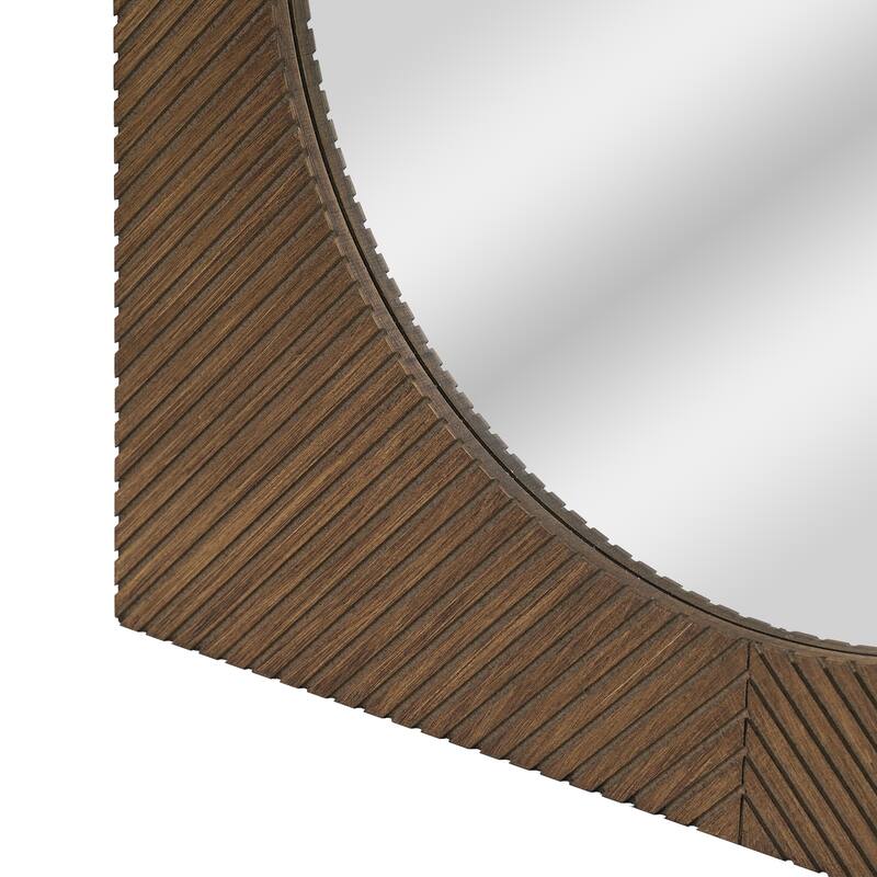 American Art Decor Carved Recollections Box Top Carved Mirror in Brown - 24" x 24"