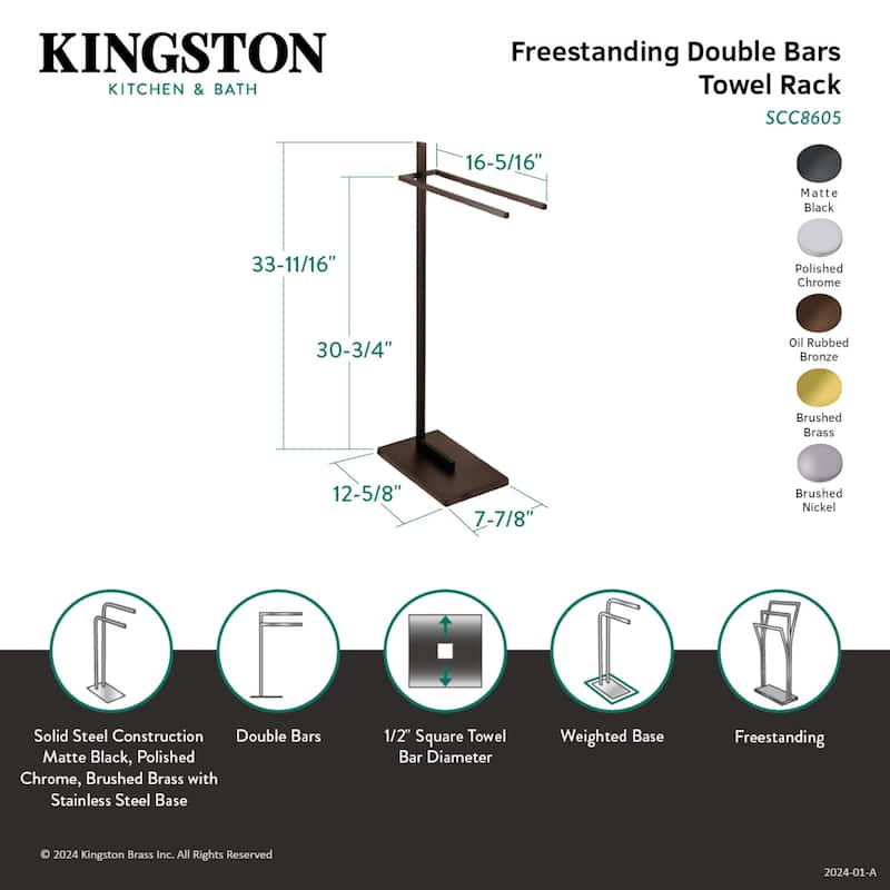 Kingston Brass Edenscape Freestanding Dual Towel Rack
