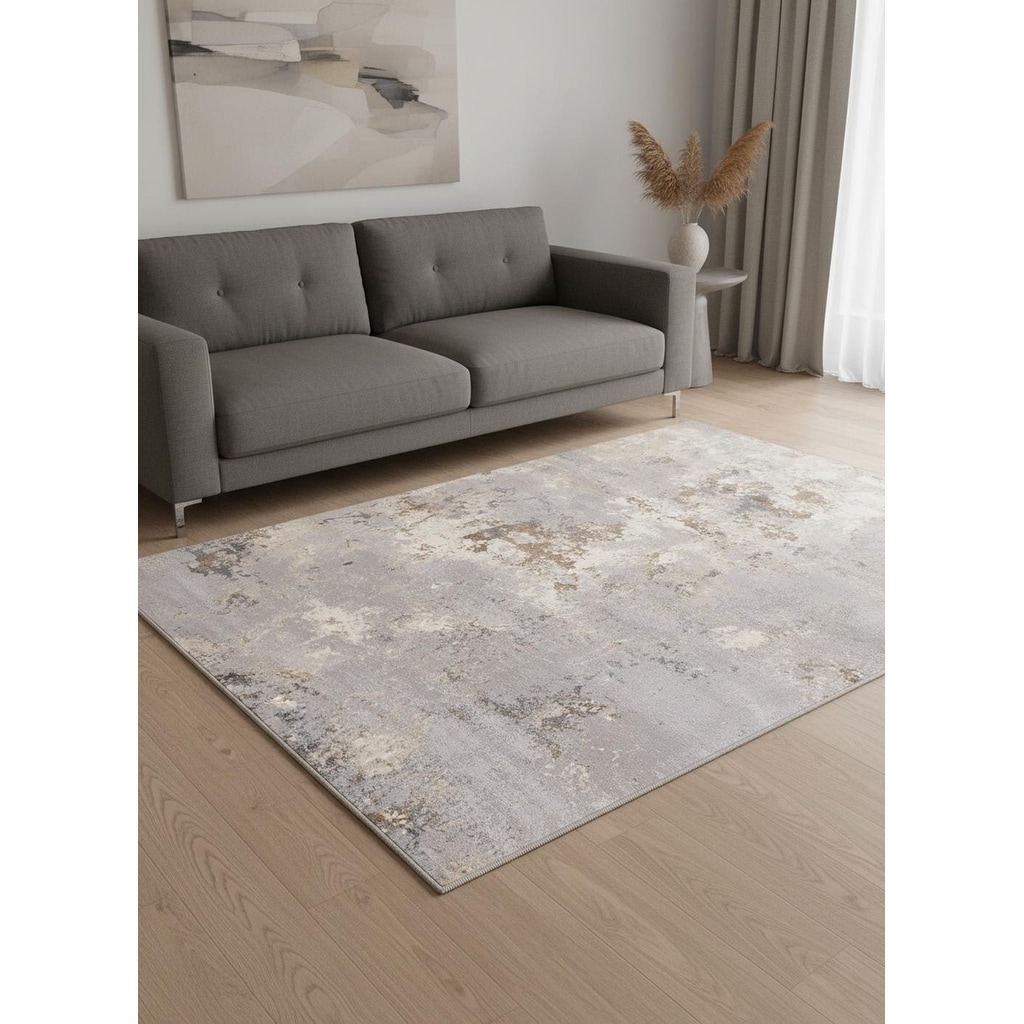 HomeRoots Abstract Modern Rectangle Area Rug - 5' X 8'