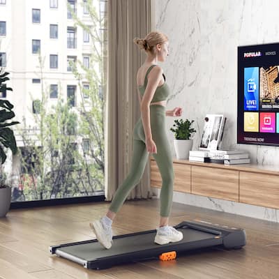 Walking Pad Under Desk Treadmill with Watch Remote LED Touch Screen