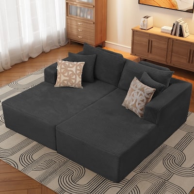 WINSOON 74''x69'' Plush Modular Sectional Sofa with Pillows