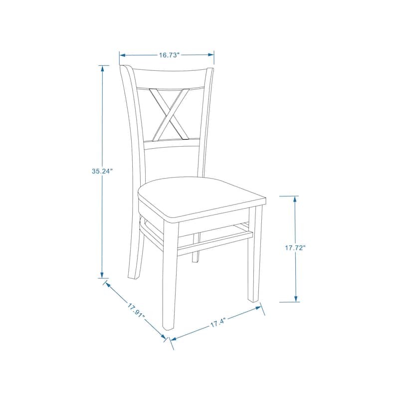 Cross Back Solid Wood Dining Chair (Set of 2)