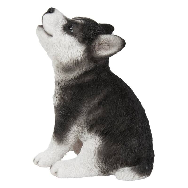 6.75" Howling Siberian Husky Puppy Outdoor Garden Statue