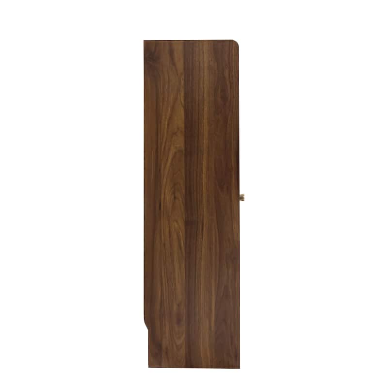 Freestanding Countertop Sideboard with 2 Sliding Striped Glass Doors