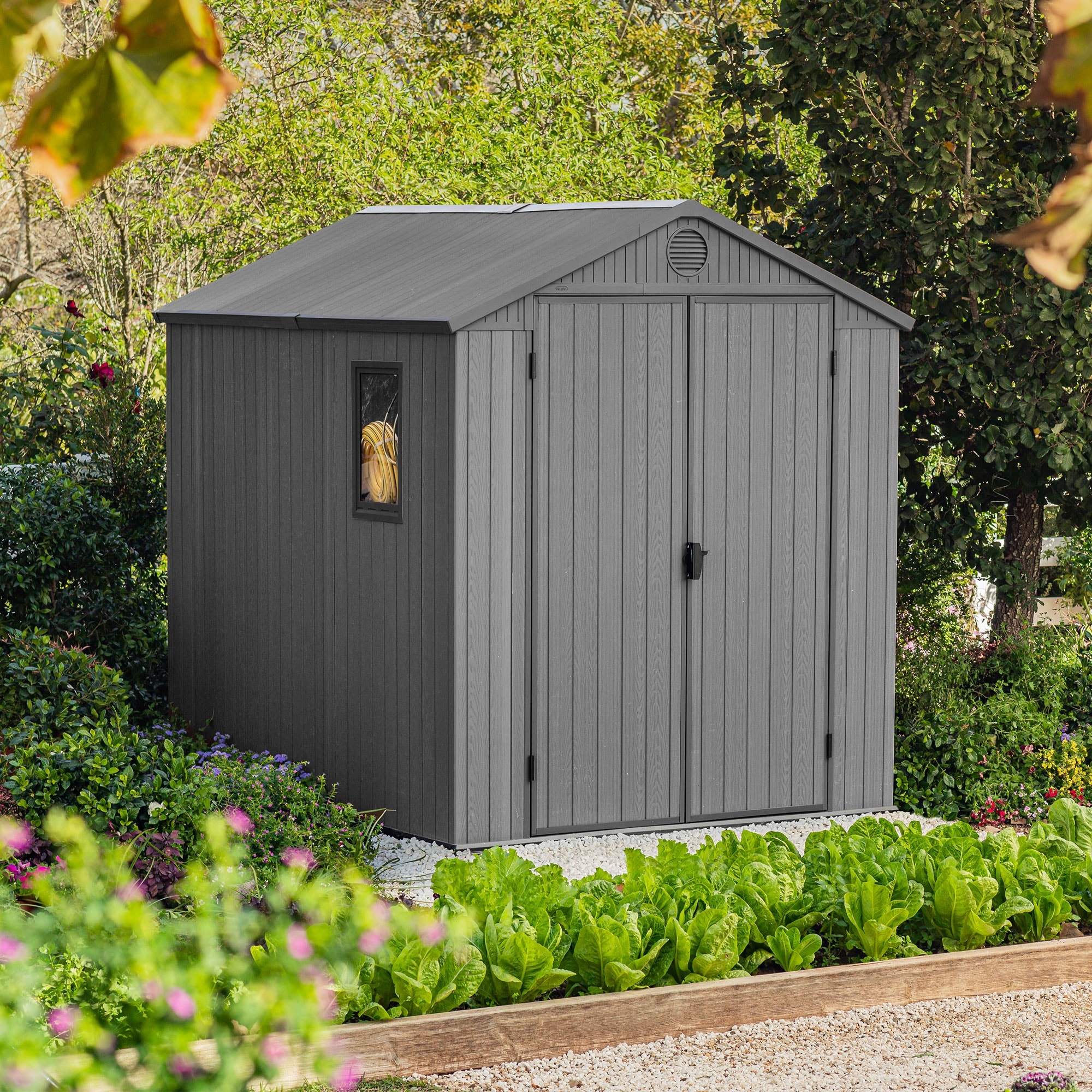 Keter Darwin 6 Foot x 8 Foot Outdoor Garden Tool Storage Shed w