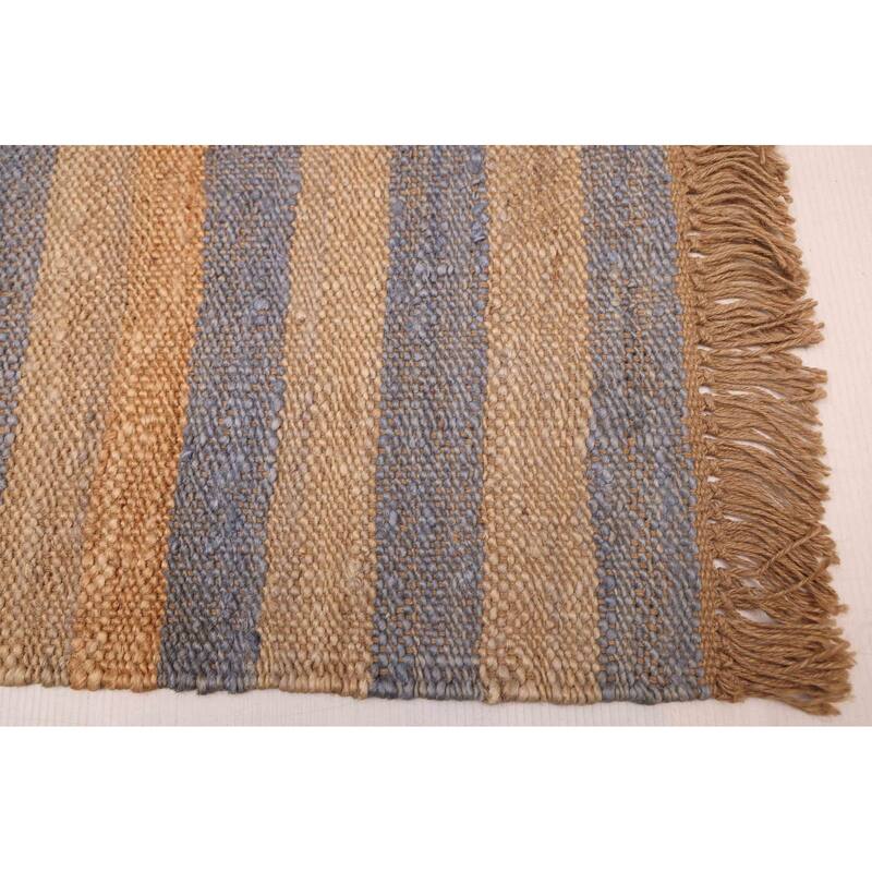 ECARPETGALLERY Flat-Weave Palas Denizli Light Khaki Jute Kilim - 5'5 x 8'1