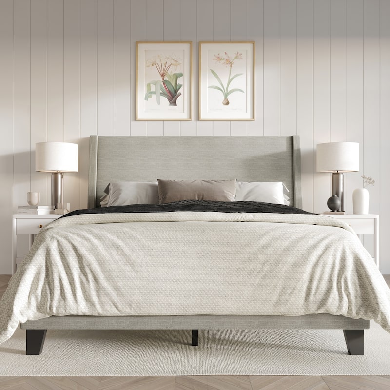 Clayfell Sidney Upholstered Panel Bed - Twin - Taupe