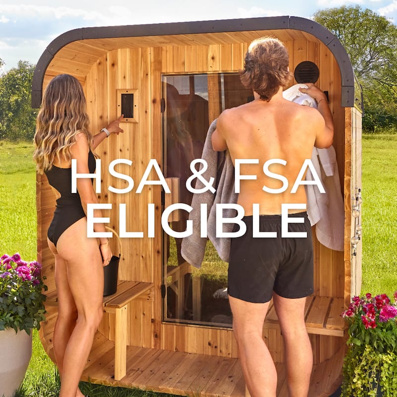 Backyard Discovery Lennon 2-4 Person Outdoor Cube Sauna, Porch