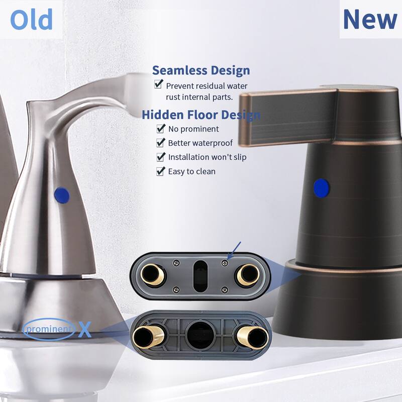 Modern 2 Handle 360 Degree Swivel Bathroom Sink Faucet with Aerator and Anti Drip Valve Core, Anti Fingerprint, Water Saving
